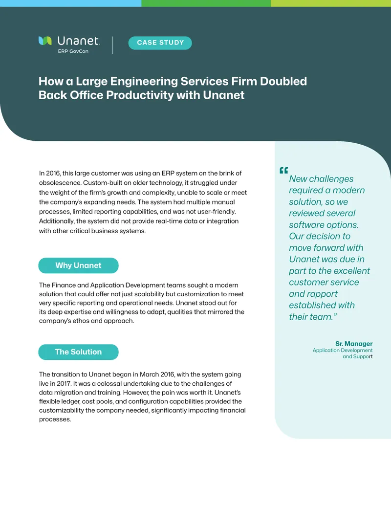 Engineering Services Firm ERP Transition Case Study preview page 1