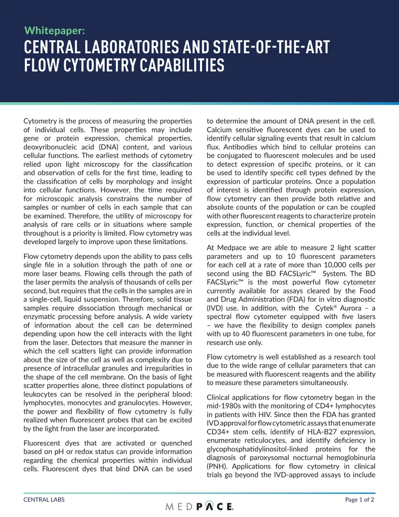 Flow Cytometry Capabilities in Clinical Trials preview page 1
