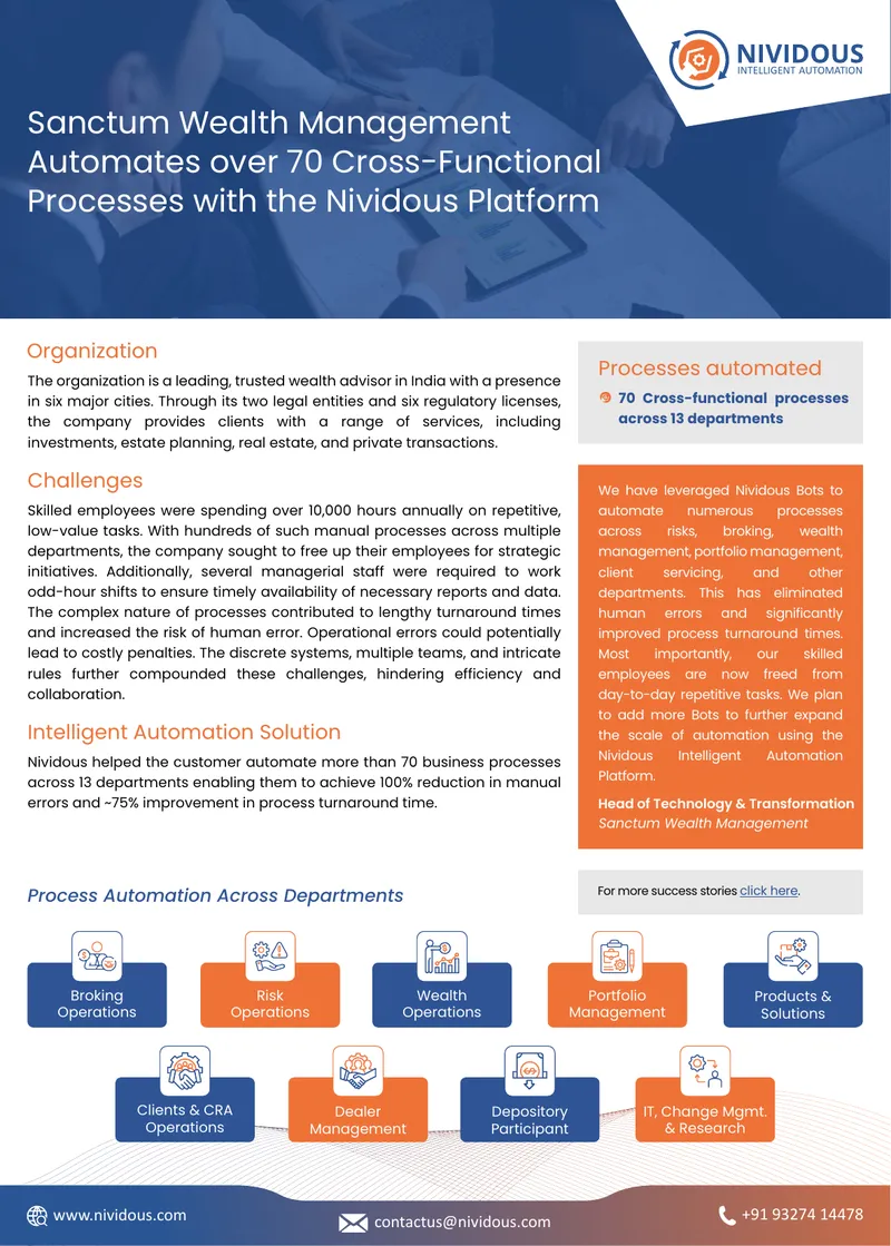 Automation of Cross-Functional Processes at Sanctum Wealth Management preview page 1