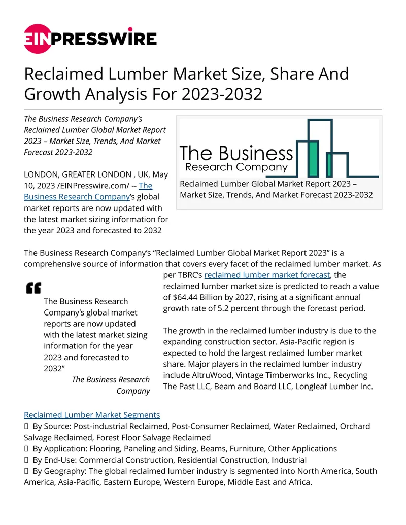 Reclaimed Lumber Global Market Report 2023 preview page 1