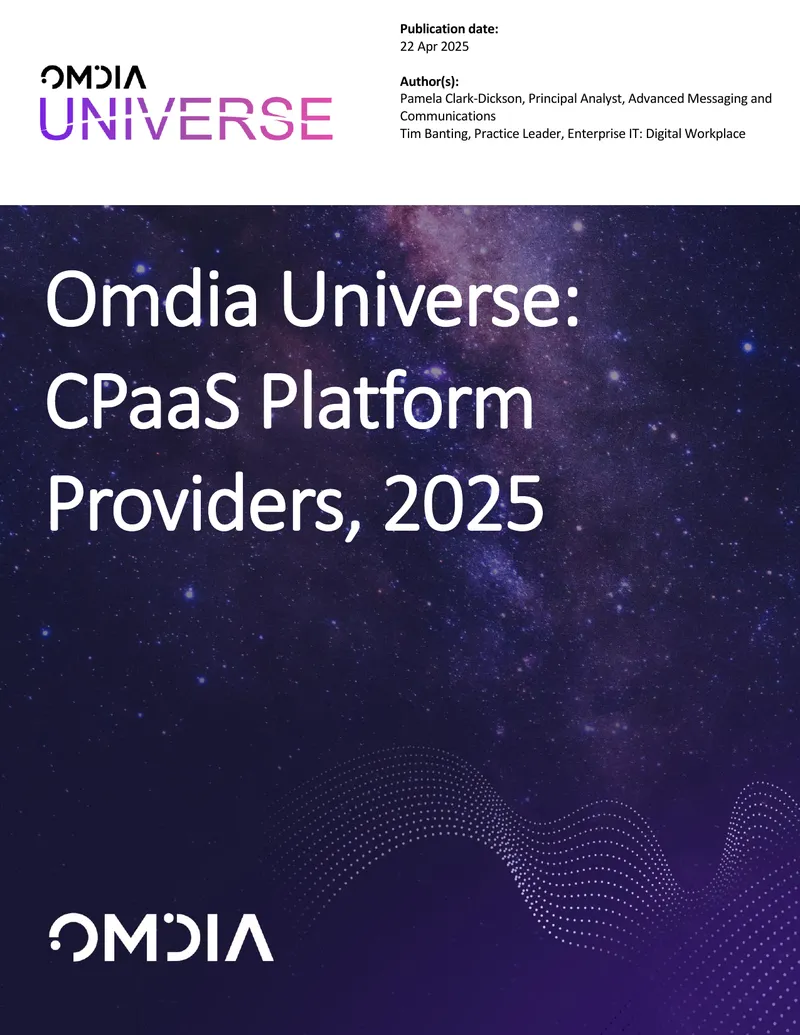Omdia Universe CPaaS Platform Providers 2025 preview page 1