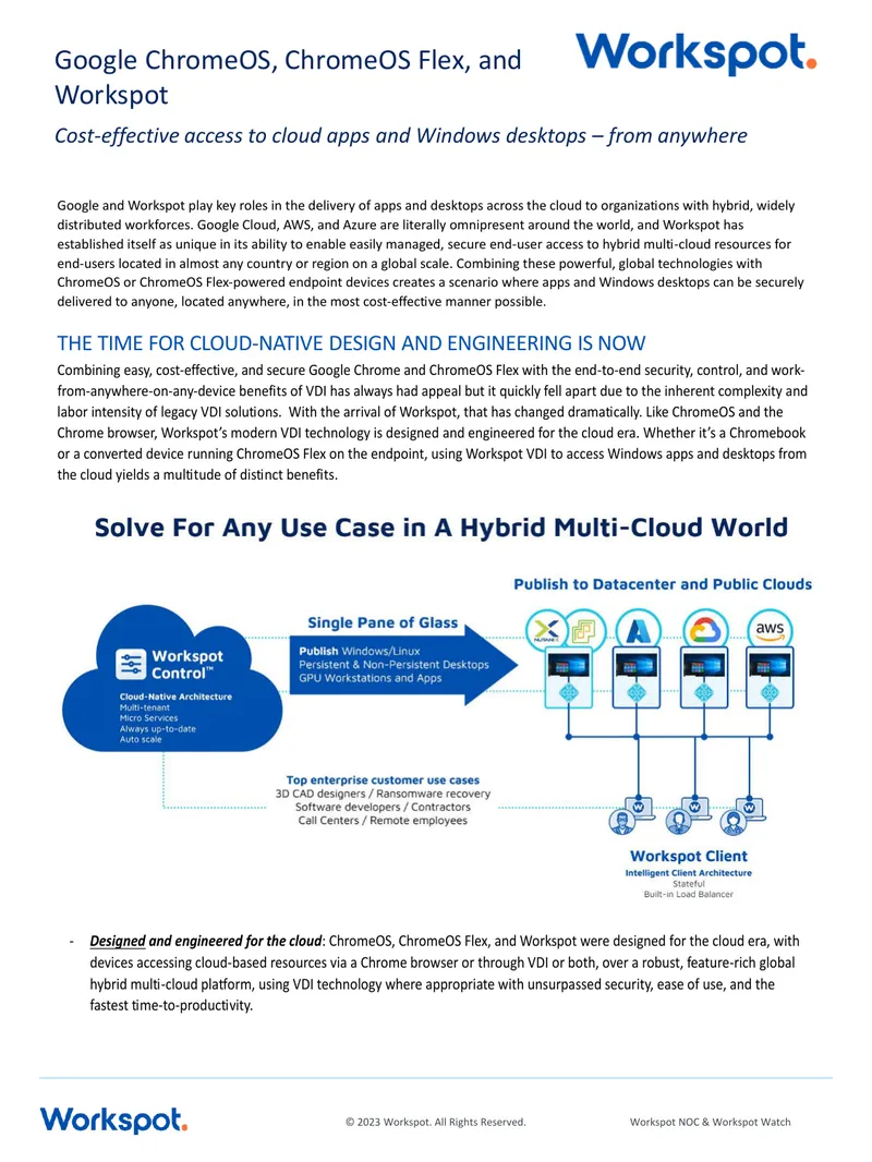 Cloud-Native VDI Solutions with Workspot and ChromeOS preview page 1