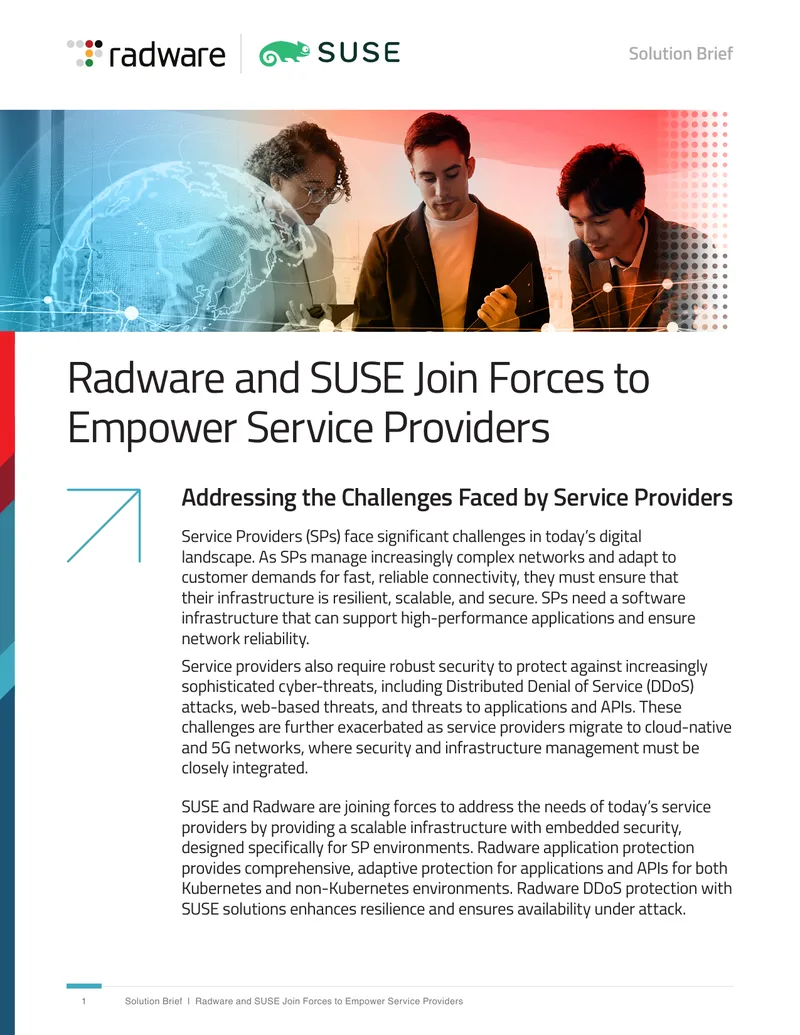 SUSE and Radware Joint Solution for Service Providers preview page 1