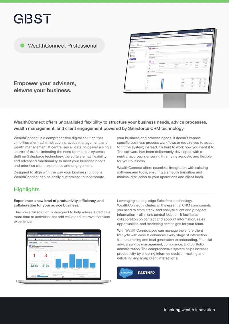 WealthConnect Comprehensive Wealth Management Solution preview page 1