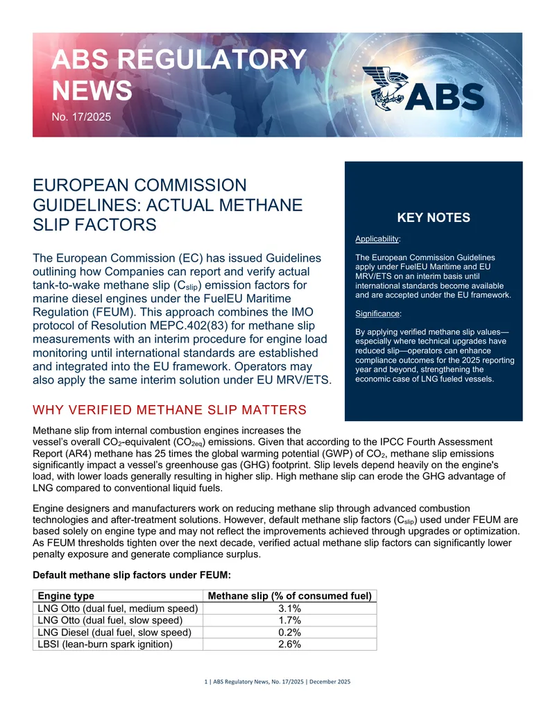 European Commission Guidelines on Methane Slip Factors preview page 1