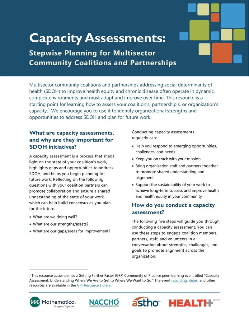Capacity Assessments for Community Coalitions and Partnerships preview page 1