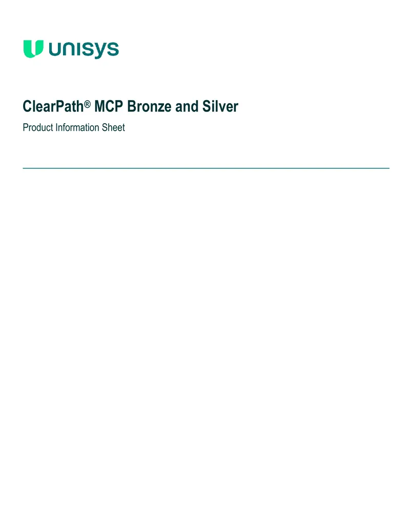 ClearPath MCP Bronze and Silver Product Information preview page 1