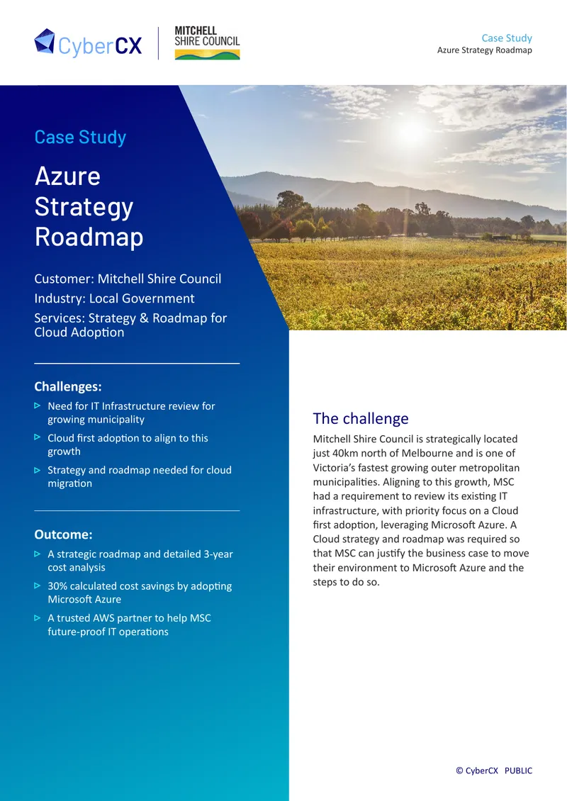 Mitchell Shire Council Cloud Adoption Strategy preview page 1