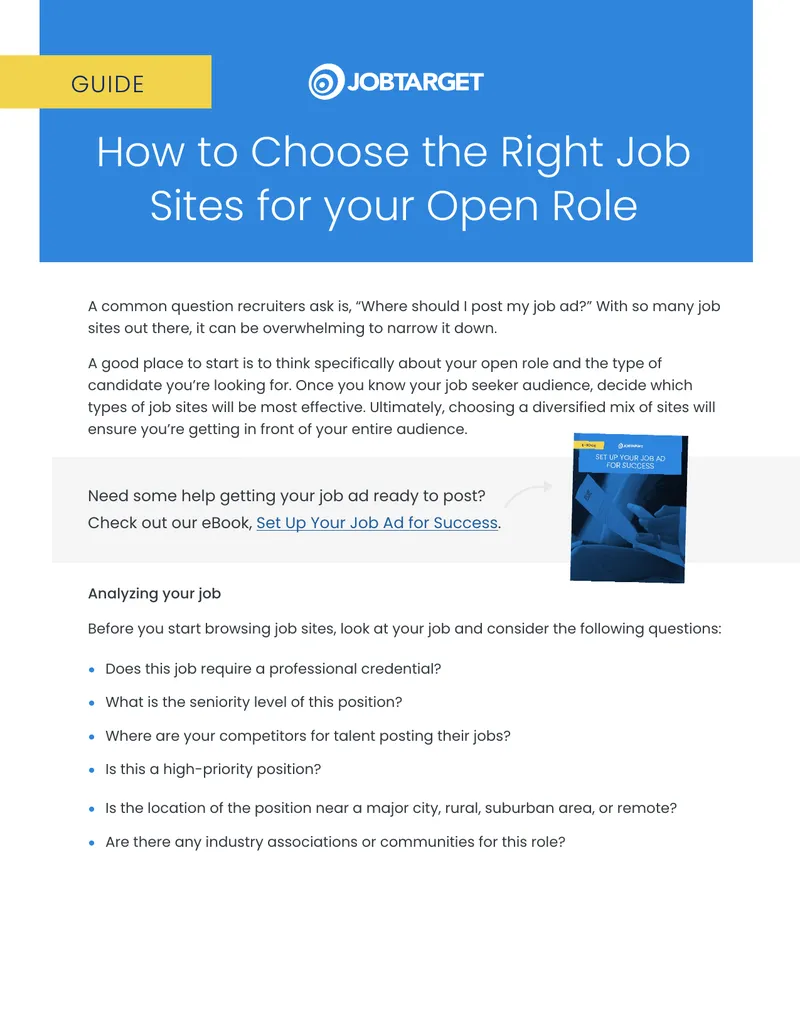 Choosing Job Sites for Effective Recruitment preview page 1