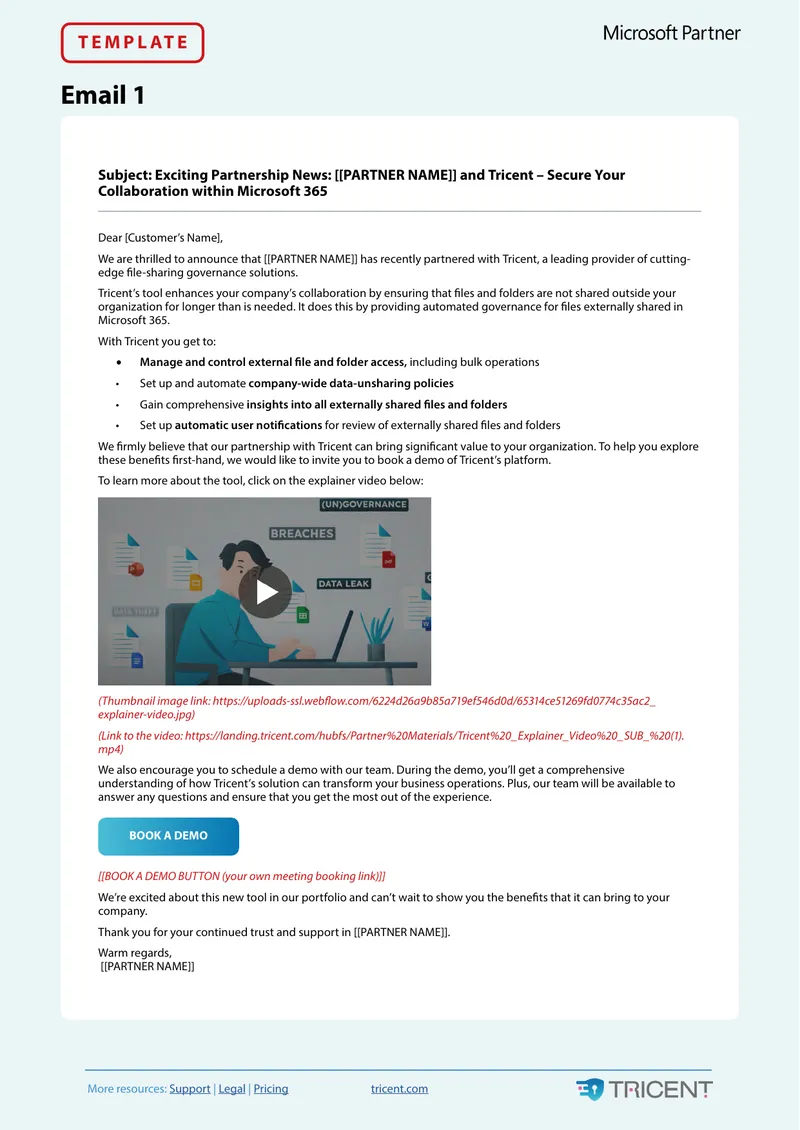 Tricent File Sharing Governance Partnership Announcement preview page 1