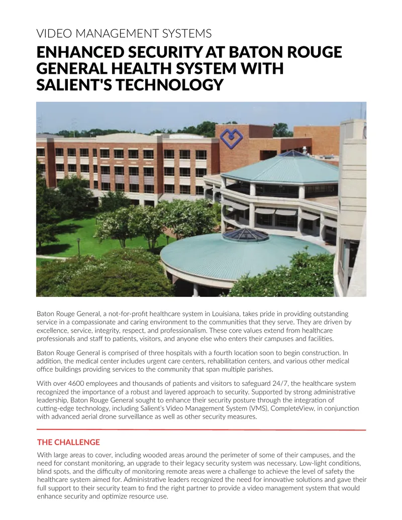 Video Management System Implementation at Baton Rouge General preview page 1