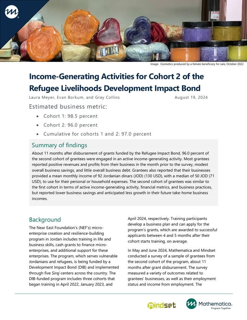 Income-Generating Activities for Refugee Livelihoods Cohort 2 preview page 1