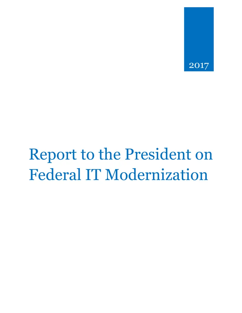 Report on Federal IT Modernization Efforts preview page 1