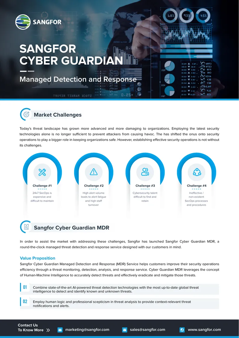 Sangfor Cyber Guardian Managed Detection and Response Service preview page 1