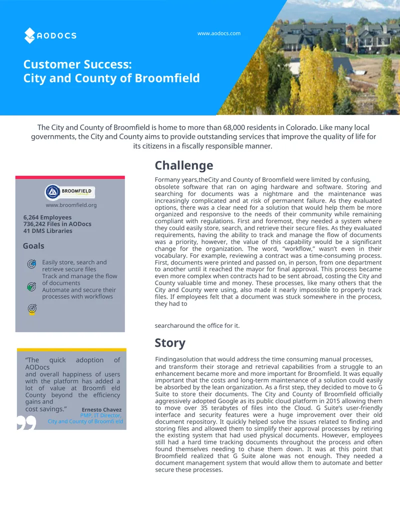 Document Management System Implementation at Broomfield County preview page 1