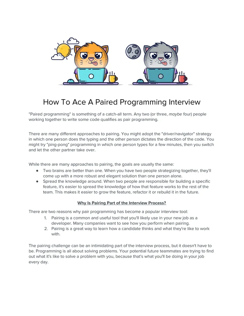 How To Ace A Paired Programming Interview preview page 1