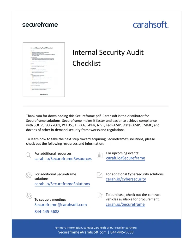 Internal Security Audit Checklist preview page 1