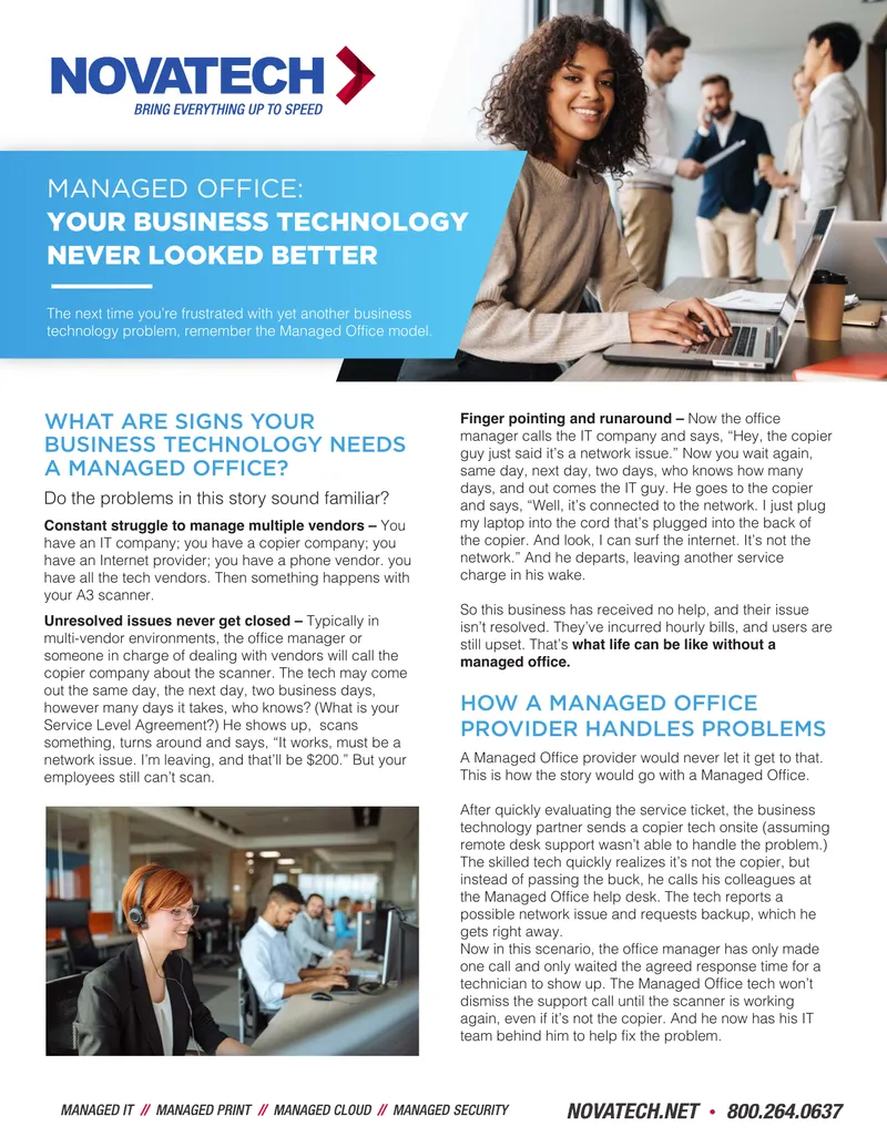 Benefits of a Managed Office for Business Technology preview page 1