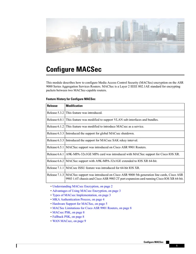 MACSec Configuration for ASR 9000 Series Routers preview page 1