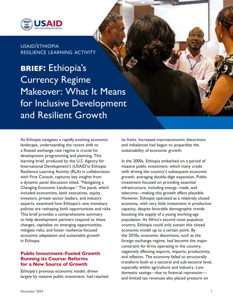 Ethiopia's Currency Regime Shift and Economic Growth preview page 1