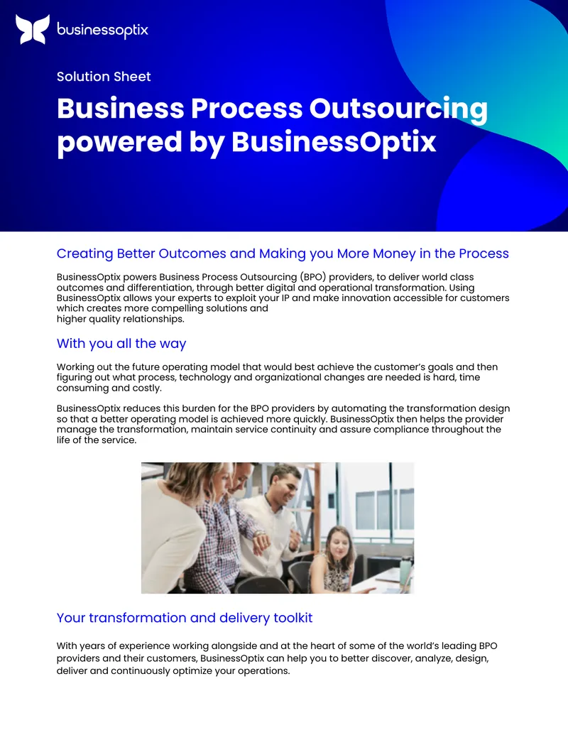 Business Process Outsourcing Transformation Solutions preview page 1