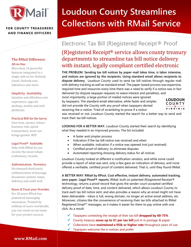 Loudoun County Tax Bill Notice Delivery Process preview page 1