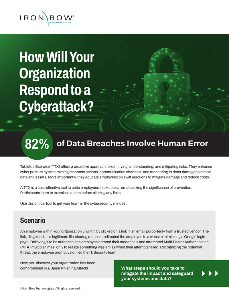 Cyberattack Response Tabletop Exercise Guide preview page 1
