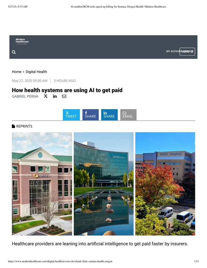 AI Applications in Revenue Cycle Management for Healthcare preview page 1