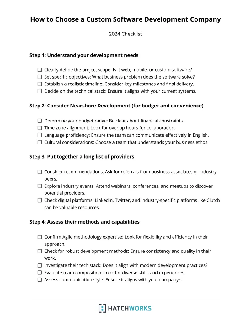 Custom Software Development Company Selection Guide preview page 1