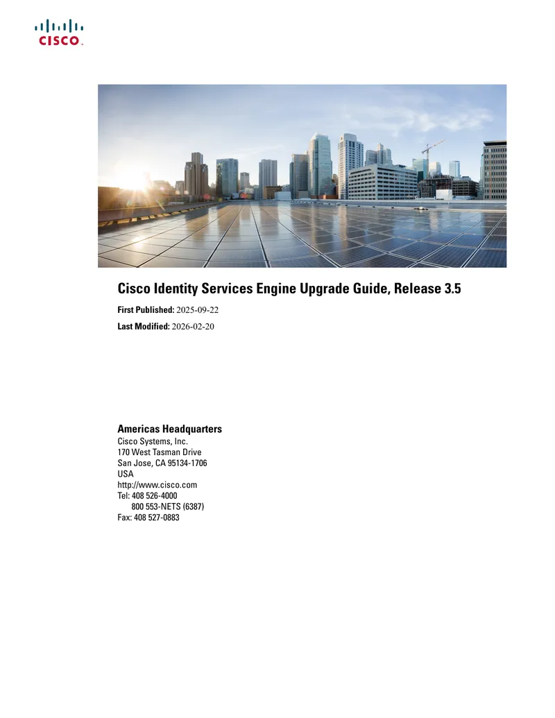 Cisco Identity Services Engine Upgrade Guide Release 3.5 preview page 1