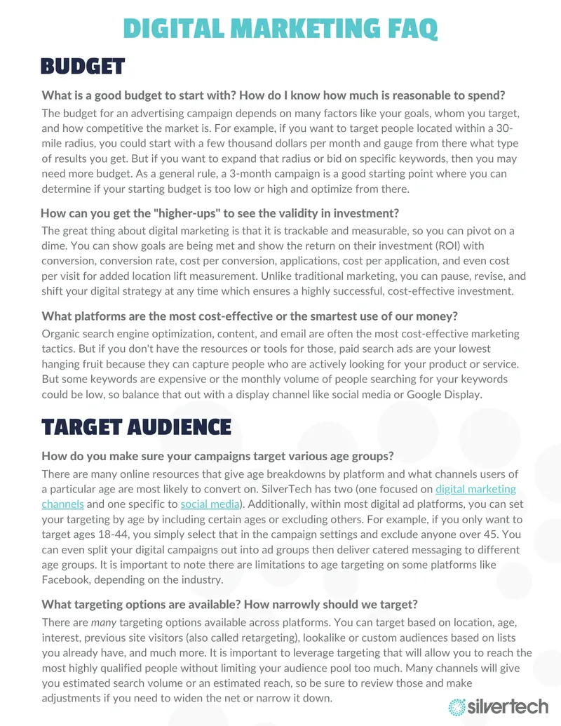 Digital Marketing Campaign Budgeting and Targeting Guide preview page 1