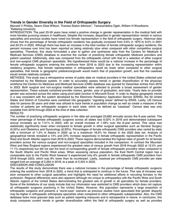 Trends in Gender Diversity in Orthopaedic Surgery preview page 1