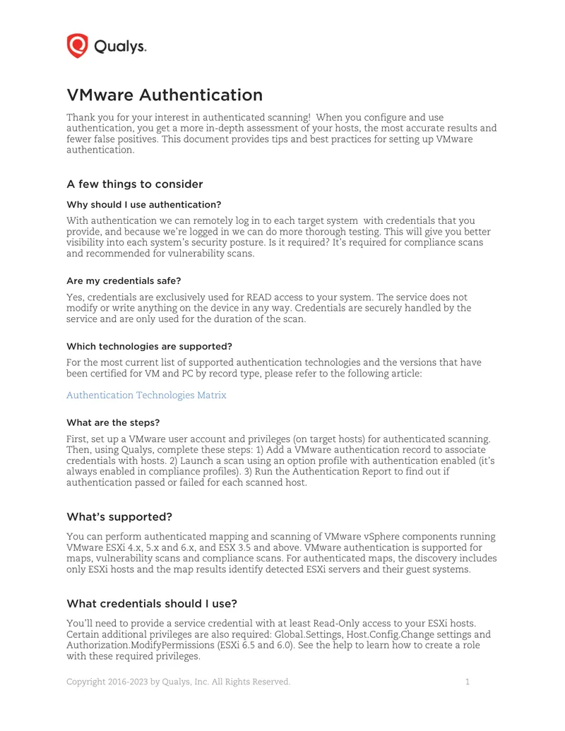 Best Practices for VMware Authentication Setup preview page 1