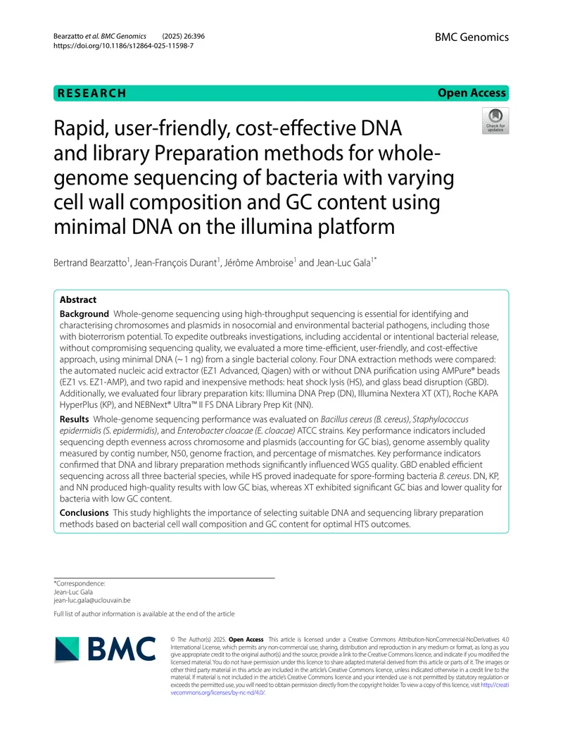 DNA and Library Preparation Methods for Whole-Genome Sequencing preview page 1