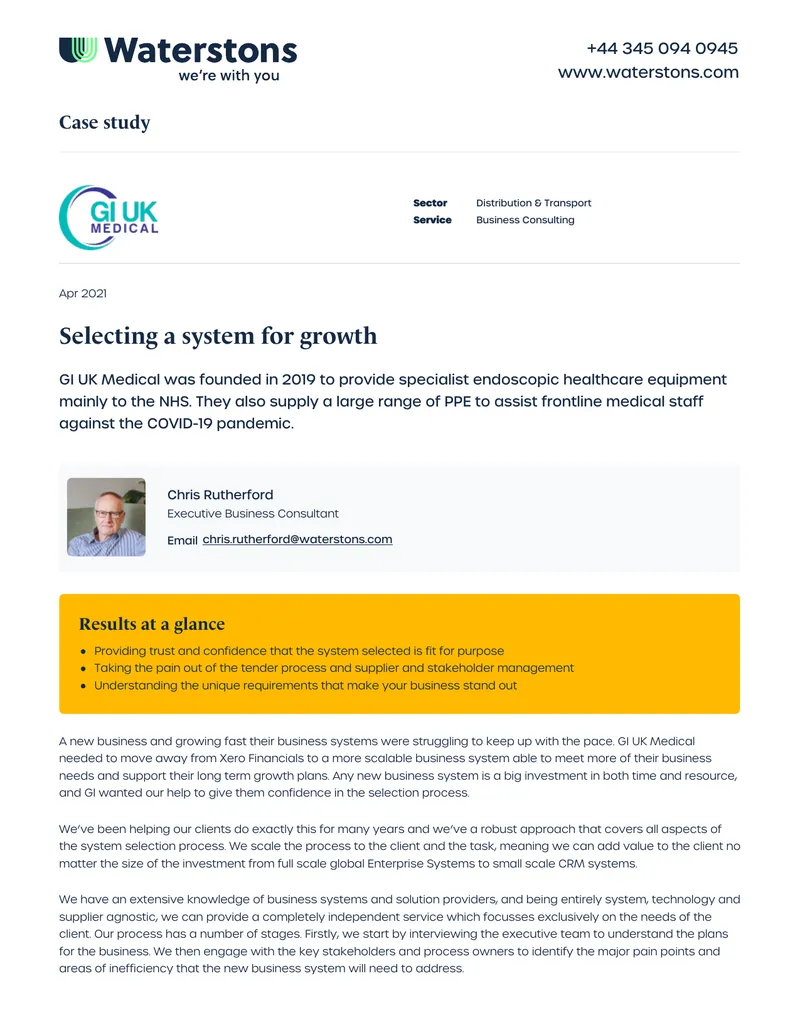 System Selection Process for Business Growth preview page 1