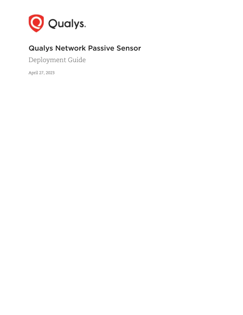 Qualys Network Passive Sensor Deployment Guide preview page 1