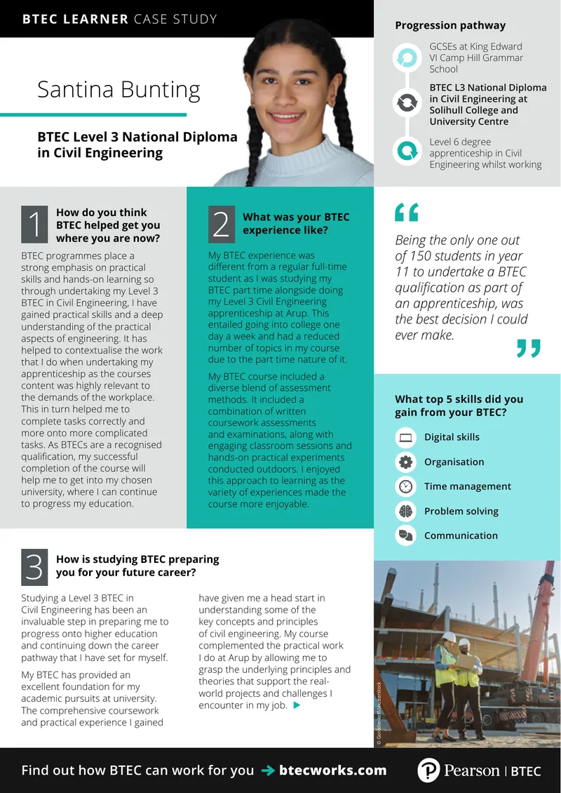 BTEC Learner Case Study on Civil Engineering preview page 1