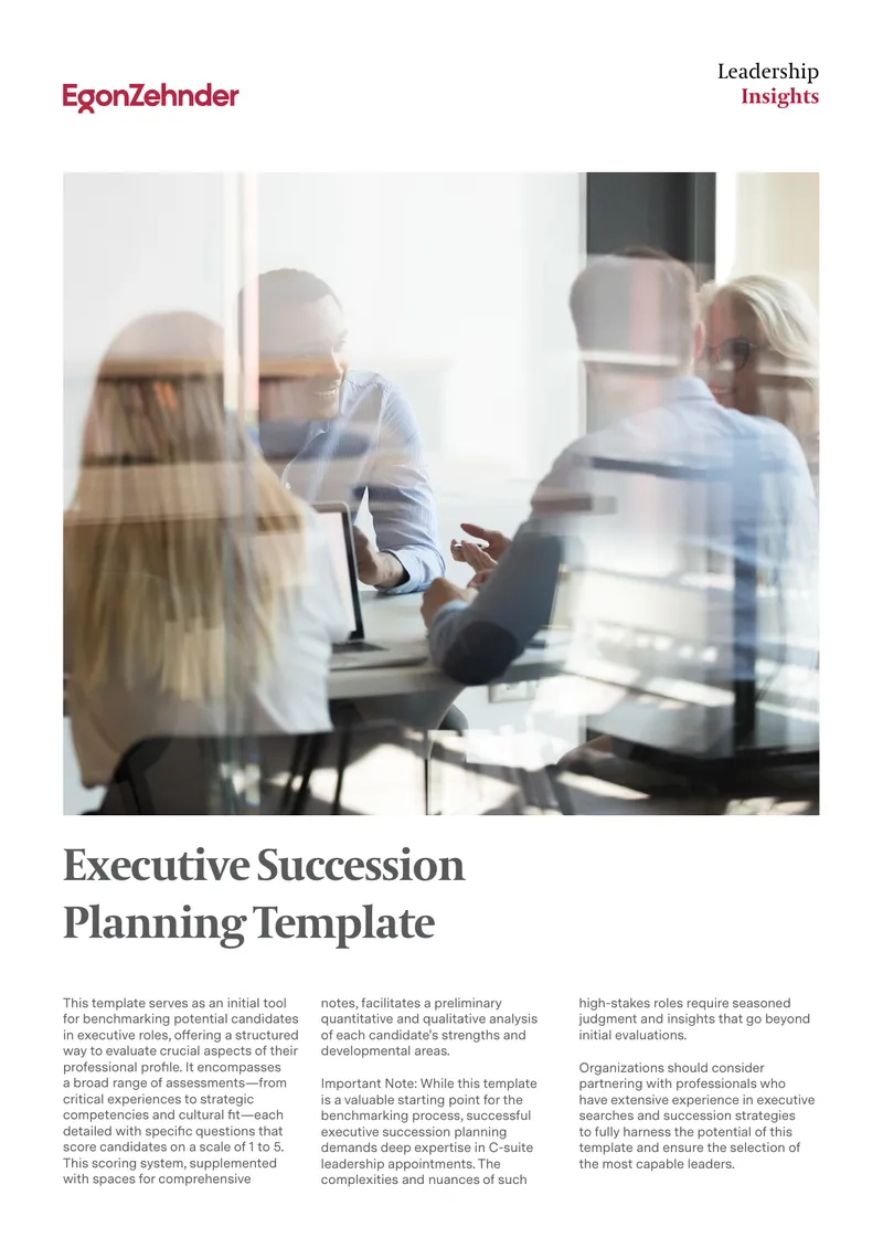 Executive Succession Planning Template preview page 1