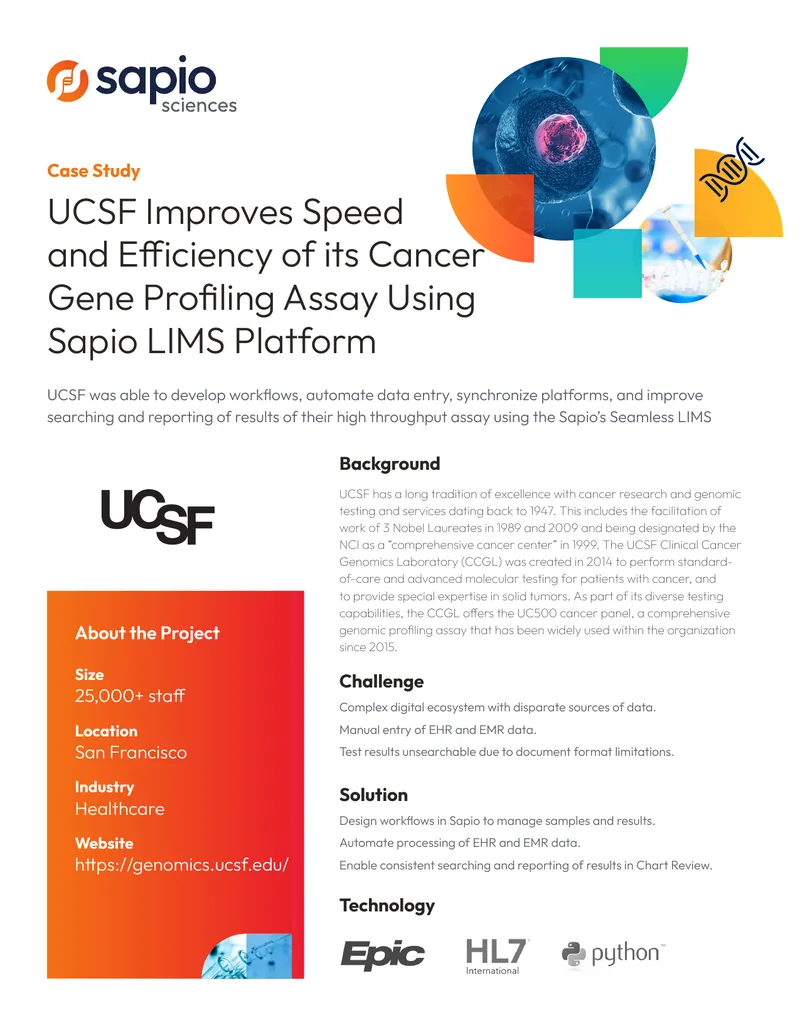 UCSF Cancer Gene Profiling Assay Enhancement Case Study preview page 1