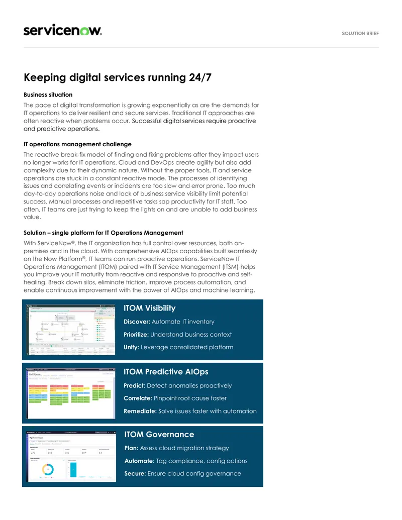 IT Operations Management and Predictive AIOps Overview preview page 1