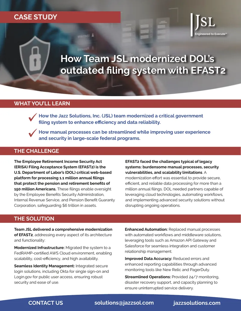 Modernization of DOL's EFAST2 Filing System preview page 1