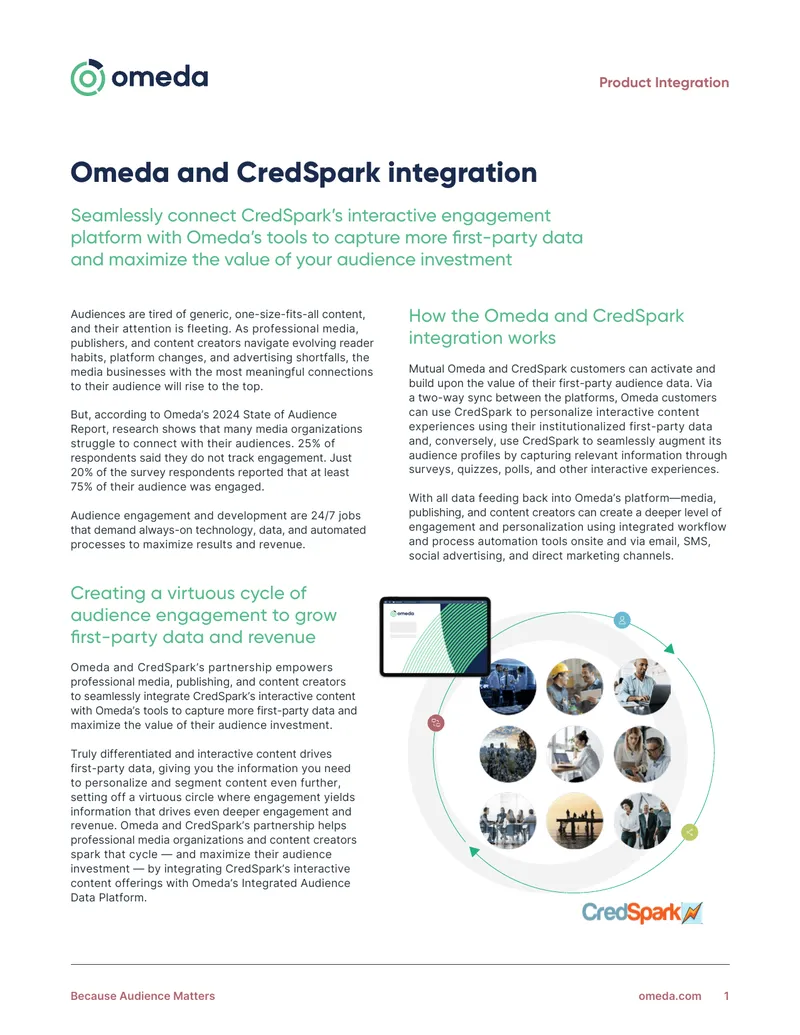 Omeda and CredSpark Integration for Audience Engagement preview page 1