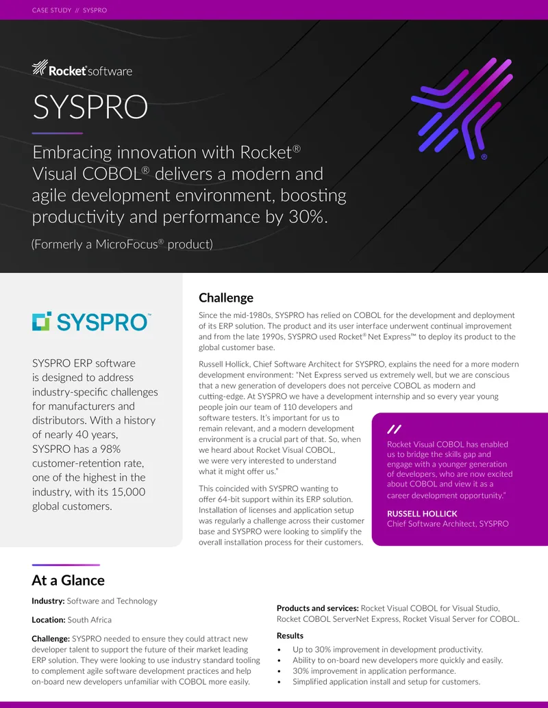 SYSPRO ERP Software Development Case Study preview page 1