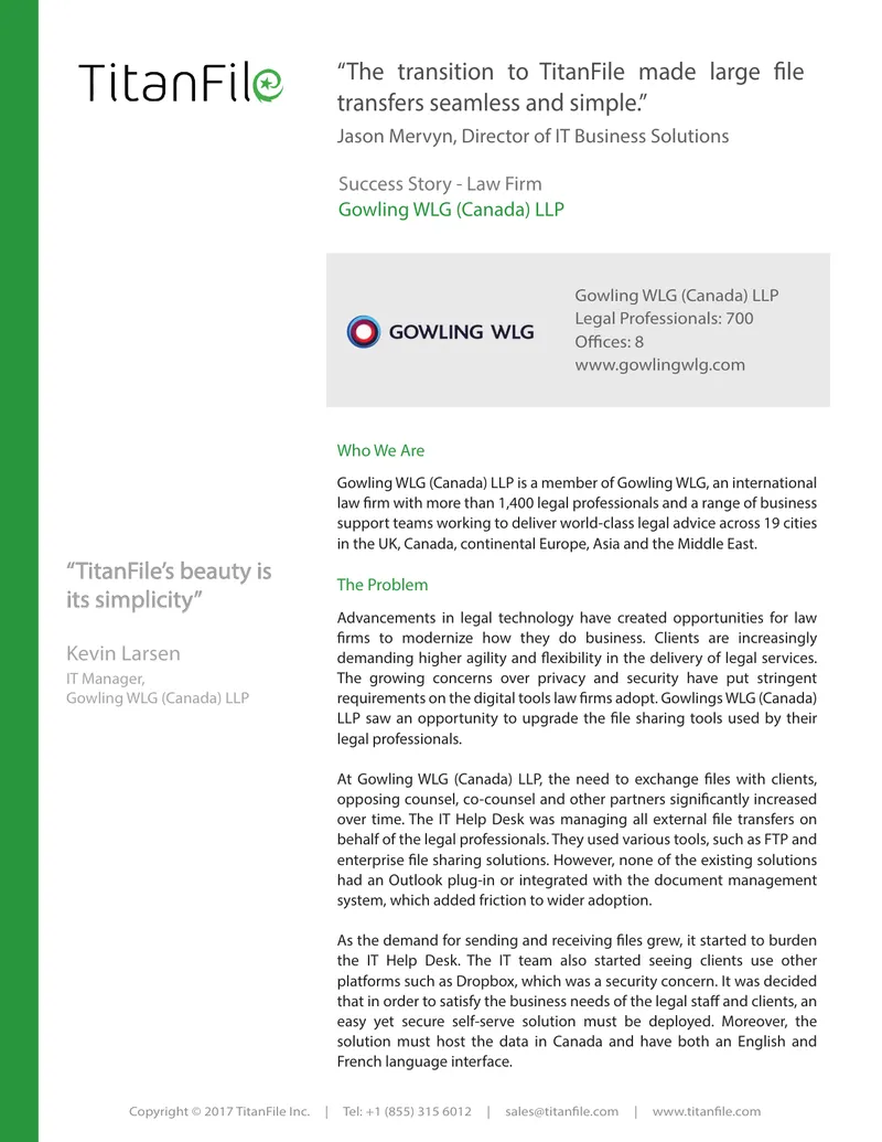 Law Firm File Sharing Solution Implementation preview page 1