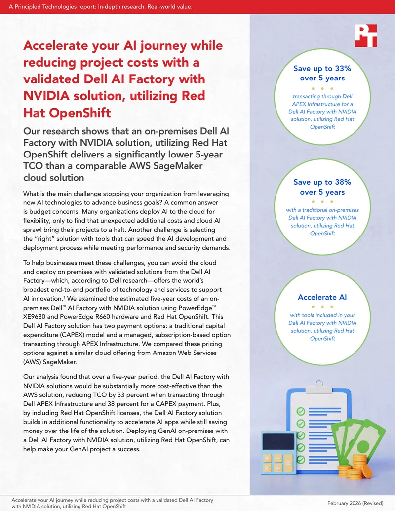 Cost Comparison of Dell AI Factory and AWS SageMaker preview page 1