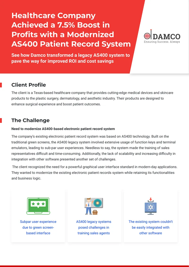 Modernization of AS400 Electronic Patient Record System preview page 1