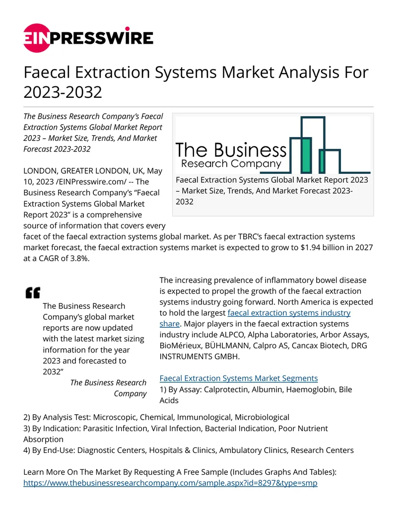 Faecal Extraction Systems Global Market Report 2023 preview page 1