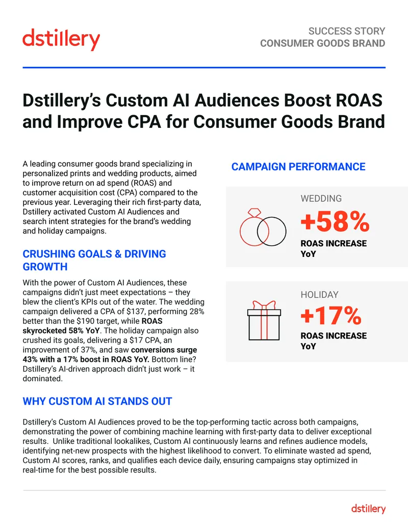 Dstillery Custom AI Audiences Success Story preview page 1