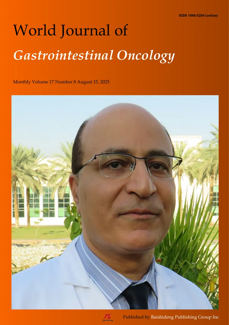 World Journal of Gastrointestinal Oncology August 2025 Issue preview page 1
