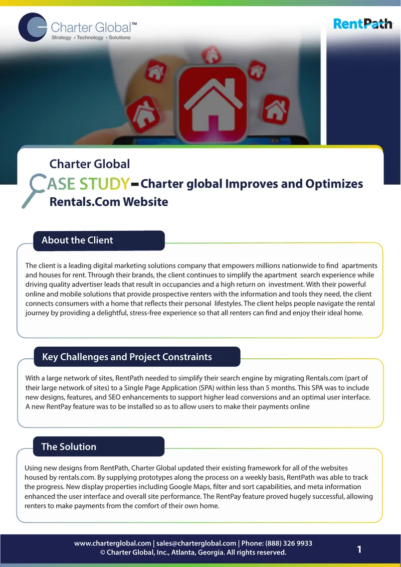 Rentals.Com Website Optimization Project Overview preview page 1